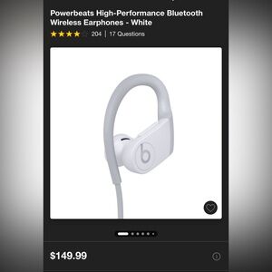 Powerbeats high performance wireless earphones white
